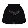 Sp5der Og Web V2 Rhinestone Shorts In Black