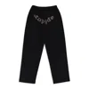 Sp5der Embellished Drawstring Trousers In Black