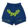 Sp5der Blue Og Web Double Layer Shorts In Multi