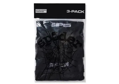 Pre-owned Sp5der Boxer Briefs (3 Pack) In Black