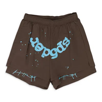 SP5DER BROWN OG WEB DOUBLE LAYER SHORTS