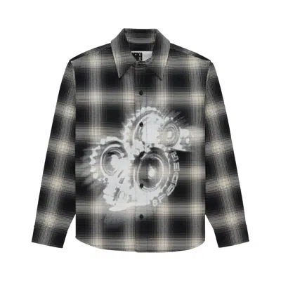 Pre-owned Sp5der Burnout Flannel 'grey' | Men's Size Xs In Gray