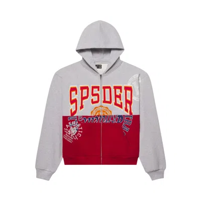 Pre-owned Sp5der Campers Field Zip Hoodie 'heather Grey' | Men's Size Xl