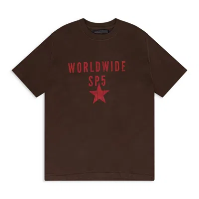 Sp5der Chocolate Worldwide Sp5 T-shirt In Brown