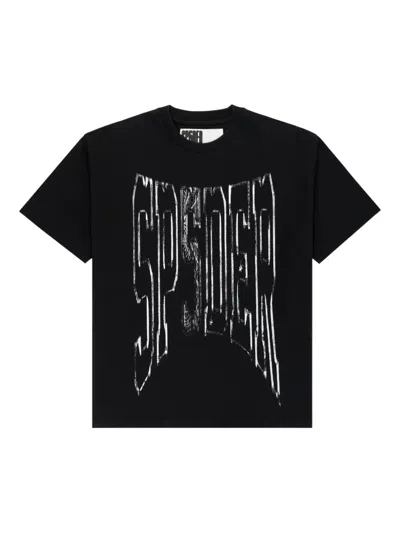 Sp5der Diffused Collegiate T-shirt In Black