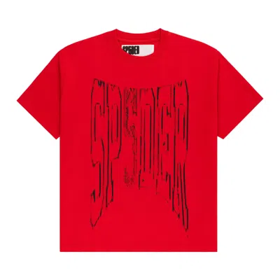 Pre-owned Sp5der Diffused Collegiate Tee 'red' | Men's Size L