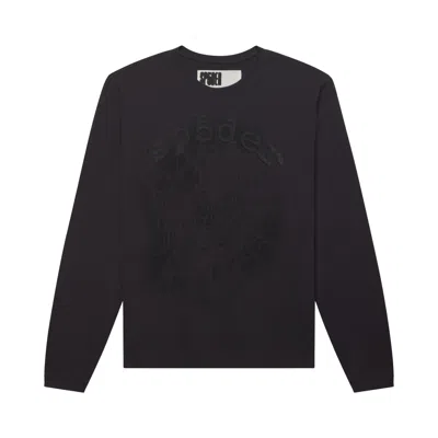 Pre-owned Sp5der Distressed Og Web V2 Long-sleeve 'granite' | Black | Men's Size Xxl