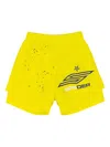 Sp5der Double-layer Logo Shorts In Yellow