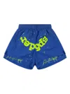Sp5der Double-layer Shorts In Blue