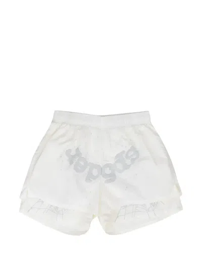 Sp5der Double-layer Shorts In White