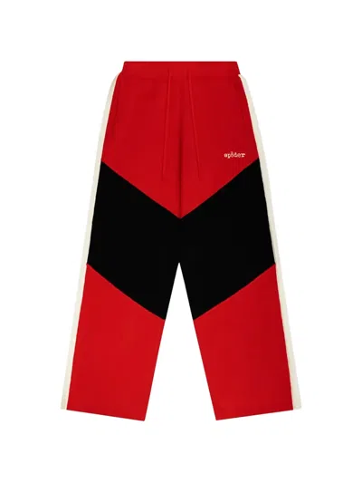 Sp5der Drawstring Track Pants In Red