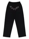 Sp5der Embellished Drawstring Trousers In Black