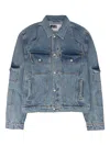 Sp5der Flap-pocket Denim Jacket In Blue
