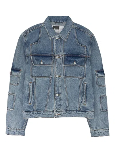 SP5DER FLAP-POCKET DENIM JACKET