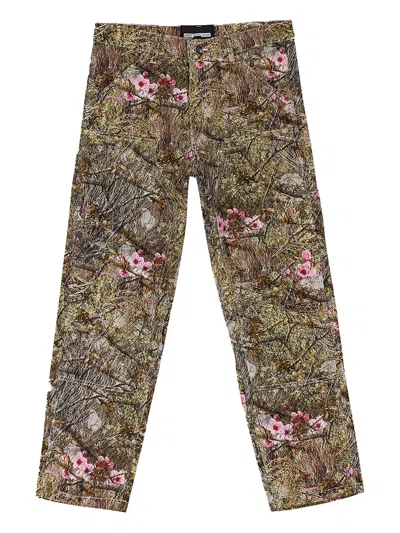 Sp5der Floral Camouflage Jeans In Multi