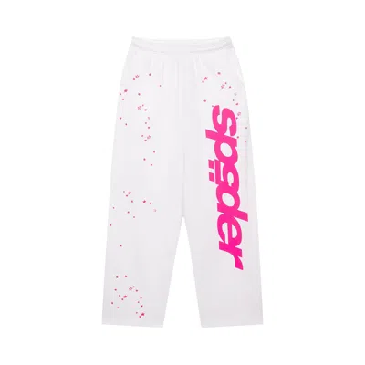 Pre-owned Sp5der Fractured Logo Wide Leg Sweatpant 'white' | Men's Size L