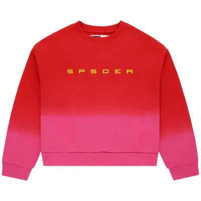 Pre-owned Sp5der Gradient Crewneck 'red' | Men's Size Xxl
