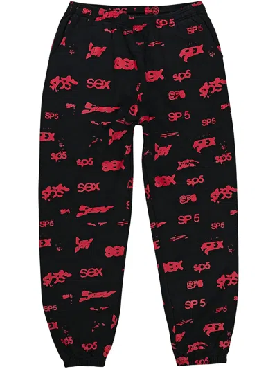 Sp5der Graphic-print "black" Track Pants