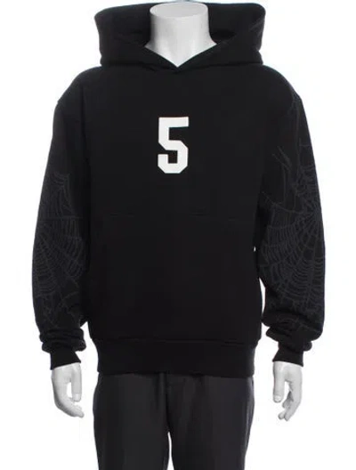 Pre-owned Sp5der Graphic Print Crew Neck Hoodie In Black