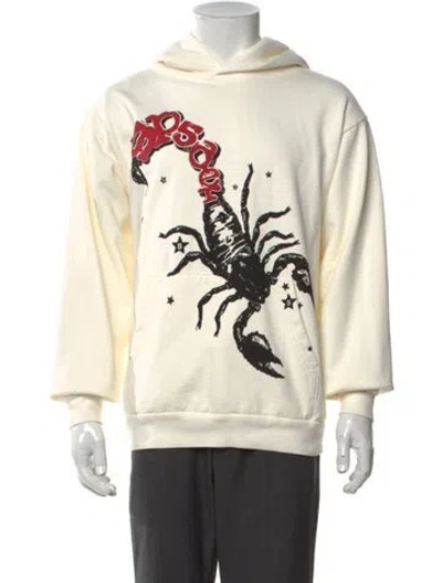 Pre-owned Sp5der Graphic Print Crew Neck Hoodie In Neutrals