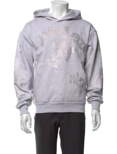 Pre-owned Sp5der Graphic Print Crew Neck Hoodie W/ Tags In Grey