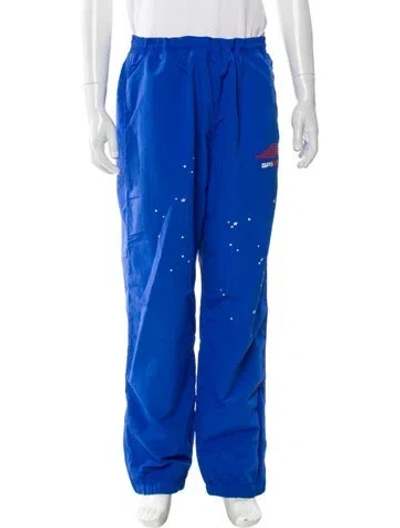 Pre-owned Sp5der Graphic Print Joggers In Blue
