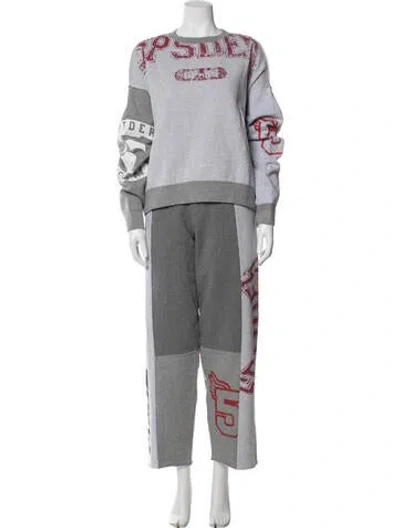 Pre-owned Sp5der Graphic Print Pant Set W/ Tags In Gray