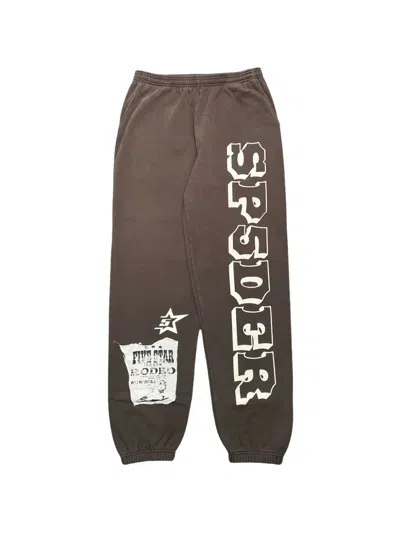 Sp5der Graphic-print Track Pants In Brown