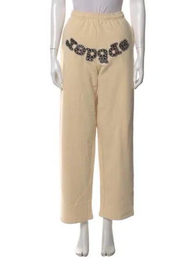 Pre-owned Sp5der Graphic Print Wide Leg Pants W/ Tags In Neutral