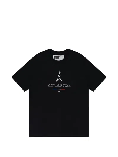 Sp5der Graphic-print T-shirt In Black