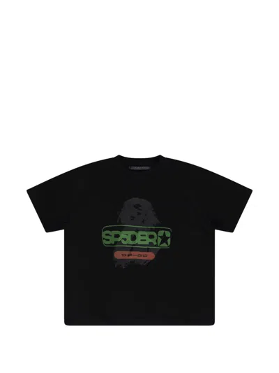 Sp5der Graphic-print T-shirt In Black
