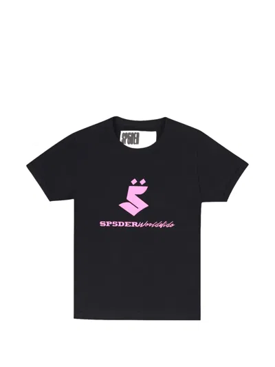 Sp5der Graphic-print T-shirt In Black