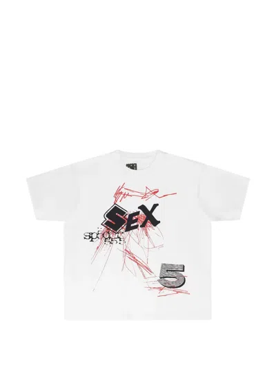 Sp5der Graphic-print T-shirt In White