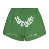 Sp5der Green Og Web Double Layer Shorts In Green