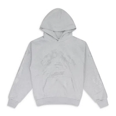 Sp5der Grey Rhinestone Beluga Hoodie In Blue