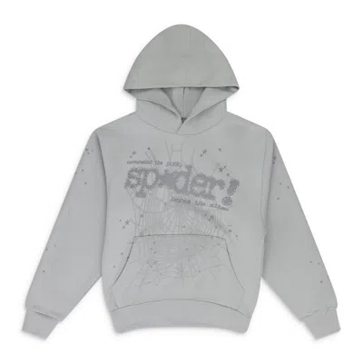 Sp5der Grey Tonal Punk V2 Hoodie In Gray