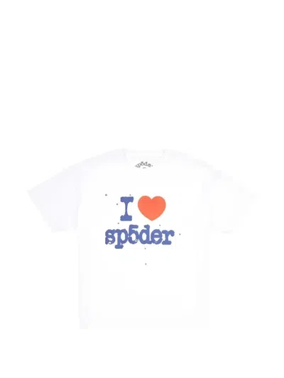 Sp5der Heart Graphic T-shirt In White