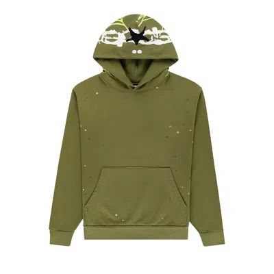 Pre-owned Sp5der Heavy Web Hoodie 'olive' | Green | Men's Size S
