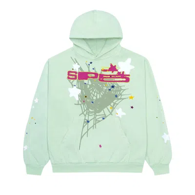 Pre-owned Sp5der Hoodie 'mint' In Green