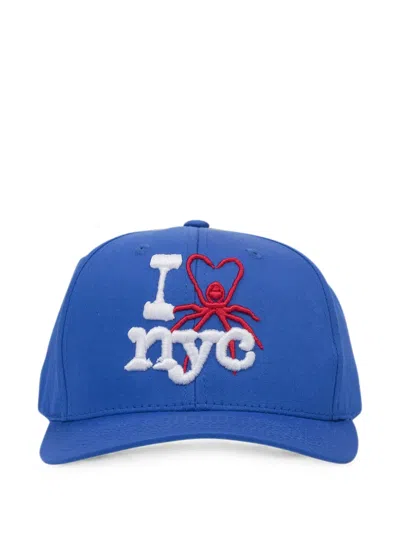 Sp5der I Love Nyc-embroidered Baseball Cap In Blue