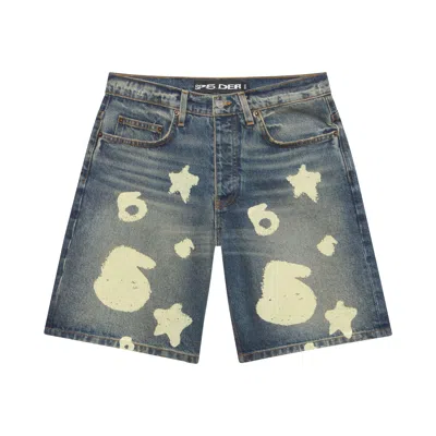 Pre-owned Sp5der Indigo Beluga Denim Short 'blue' | Men's Size 34