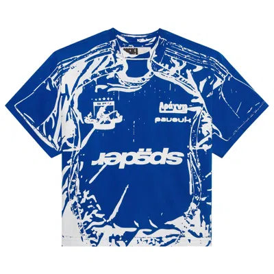 Pre-owned Sp5der Jersey Overprint Tee 'tory Blue' | Men's Size Xs