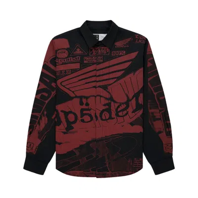 Pre-owned Sp5der Lap 5 Button Up Shirt 'red' | Men's Size Xs