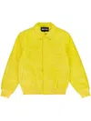 Sp5der Leather Jacket In Yellow