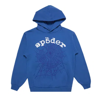 Pre-owned Sp5der Legacy Hoodie 'blue'