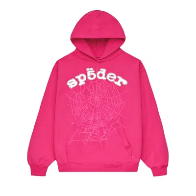 Pre-owned Sp5der Legacy Hoodie 'pink/white'