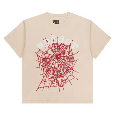 Pre-owned Sp5der Legacy Logo Hw Tee 'cream' | Men's Size M