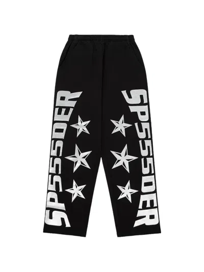 Sp5der Logo-detail Track Pants In Black