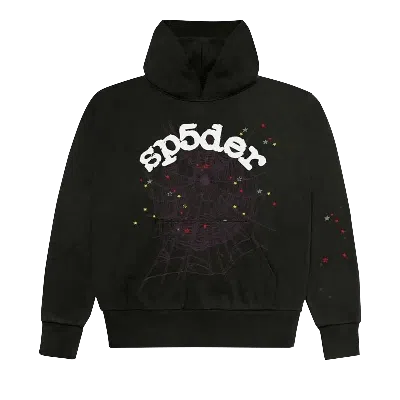 Pre-owned Sp5der Logo Hoodie Sweatshirt 'black'