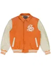 Sp5der Logo-patch Varsity Jacket In Orange